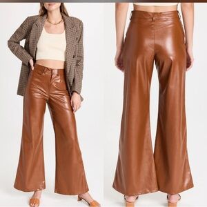 NWOT Enza Costa Vegan Leather Wide
Leg Pants Cognac, size 30
